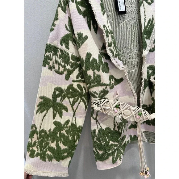 Maje Womens Cardiagan Size Small Imprime Aloha Belted Cardigan Jacket $595 - Picture 9 of 11